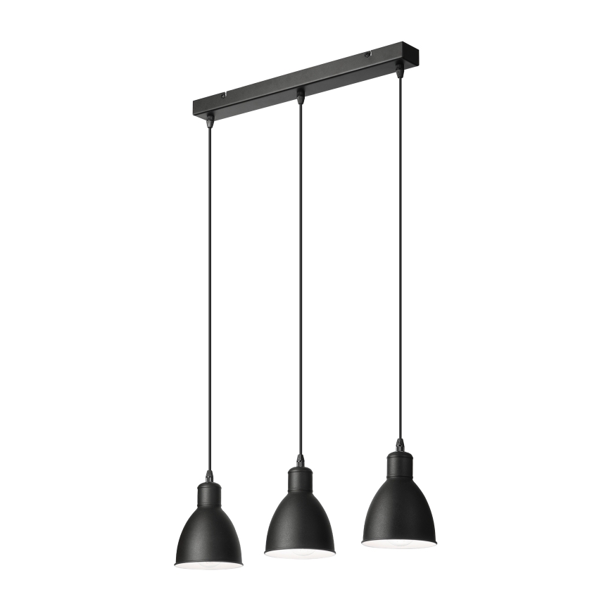 Brilagi - Suspension LED sur câble RIDDY 3xE27/60W/230V, noire