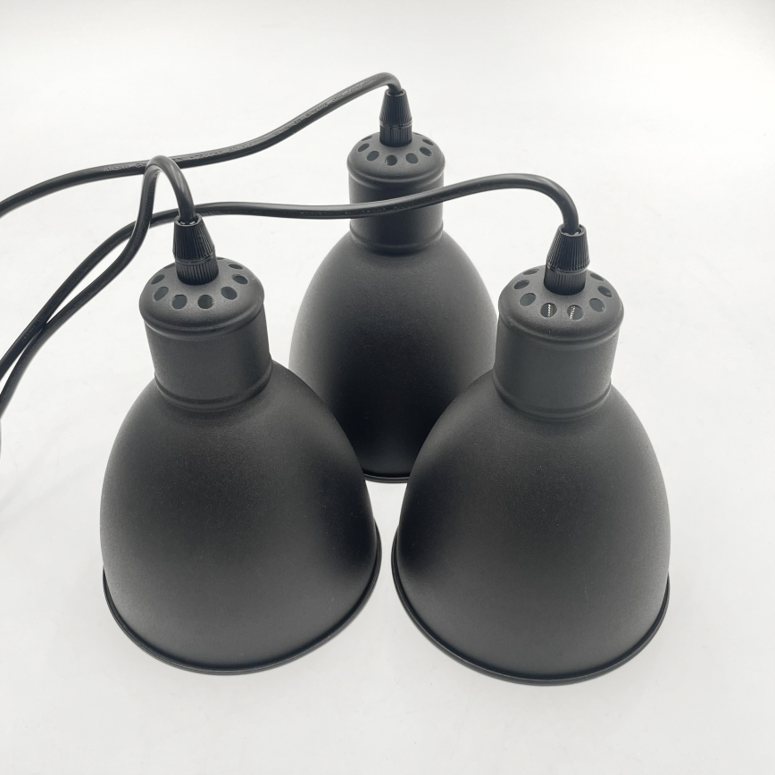 Brilagi - Suspension LED sur câble RIDDY 3xE27/60W/230V, noire