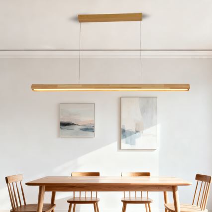 Brilagi - Suspension LED sur câble UMEA WOOD LED/30W/230V 120 cm bois