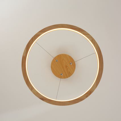 Brilagi - Suspension LED sur câble UMEA WOOD LED/30W/230V Ø 40 cm, bois d'hévéa