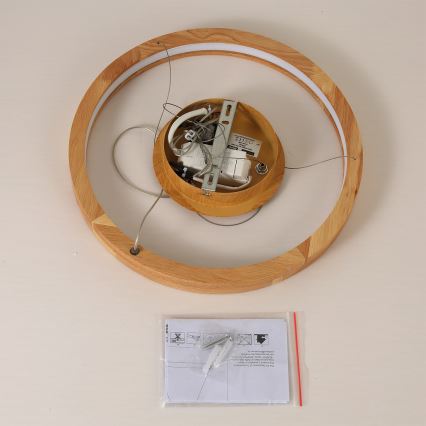 Brilagi - Suspension LED sur câble UMEA WOOD LED/30W/230V Ø 40 cm, bois d'hévéa