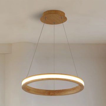 Brilagi - Suspension LED sur câble UMEA WOOD LED/30W/230V Ø 40 cm bois