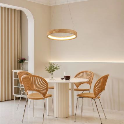 Brilagi - Suspension LED sur câble UMEA WOOD LED/30W/230V Ø 40 cm bois