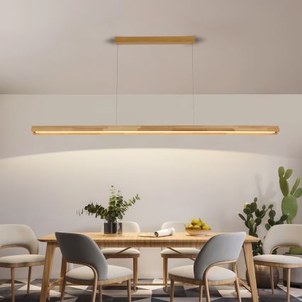 Brilagi - Suspension LED sur câble UMEA WOOD LED/40W/230V 150 cm en bois d'hévéa