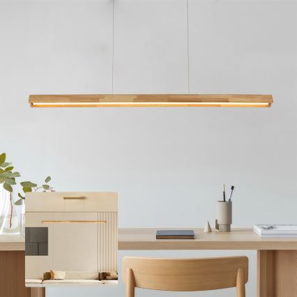 Brilagi - Suspension LED sur câble UMEA WOOD LED/40W/230V 150 cm en bois d'hévéa