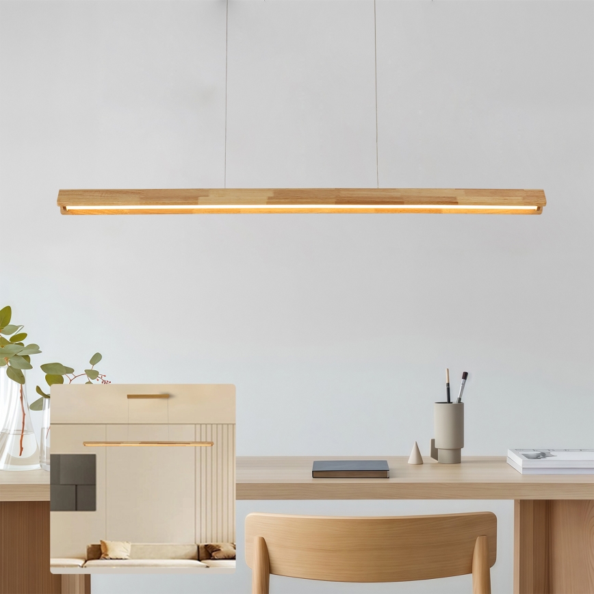 Brilagi - Suspension LED sur câble UMEA WOOD LED/40W/230V 150 cm en bois d'hévéa