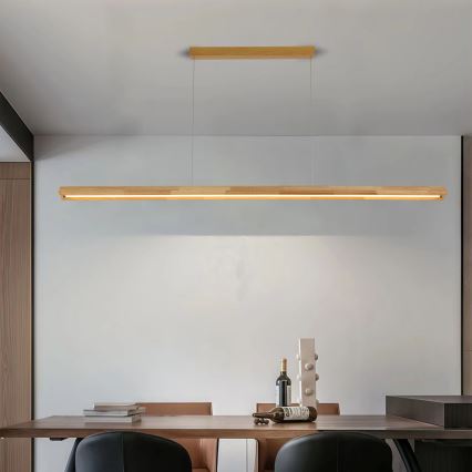 Brilagi - Suspension LED sur câble UMEA WOOD LED/40W/230V 150 cm en bois d'hévéa