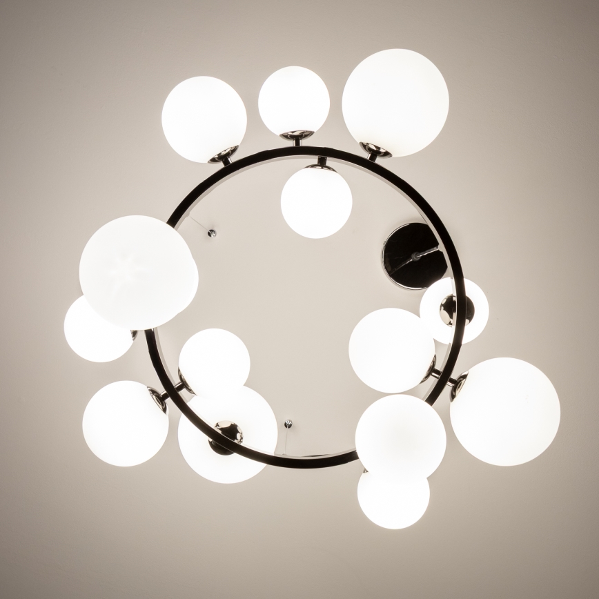 Brilagi - Suspension LED sur câbles MILLA 15xG9/3W/230V chrome noir/blanc