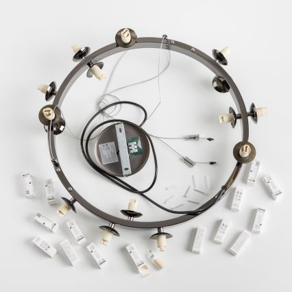 Brilagi - Suspension LED sur câbles MILLA 15xG9/3W/230V chrome noir/blanc