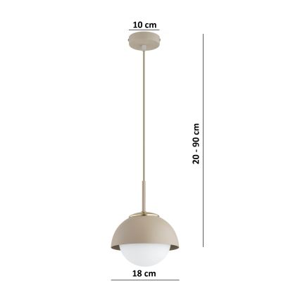 Brilagi - Suspension sur câble 1xE27/60W/230V, Ø 18 cm, beige/doré