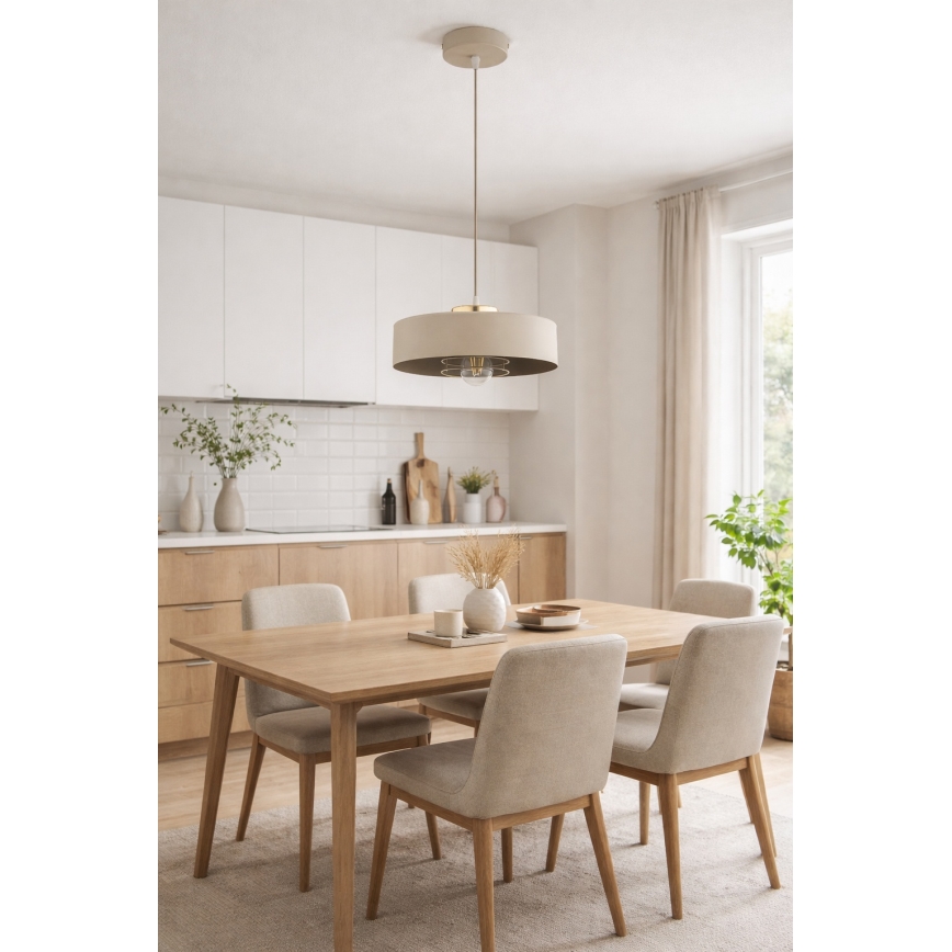 Brilagi - Suspension sur câble 1xE27/60W/230V Ø 30 cm beige/doré
