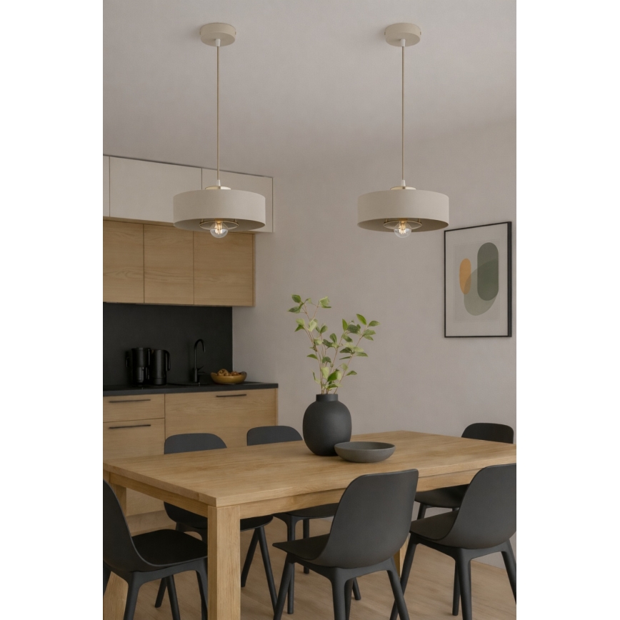 Brilagi - Suspension sur câble 1xE27/60W/230V Ø 30 cm beige/doré