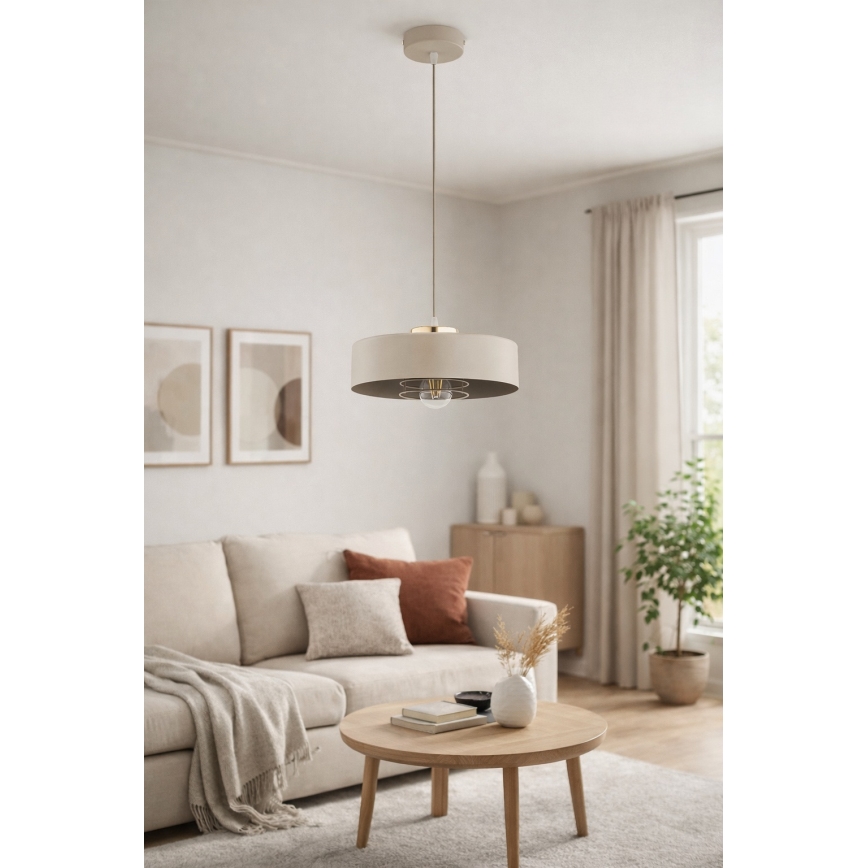 Brilagi - Suspension sur câble 1xE27/60W/230V Ø 30 cm beige/doré