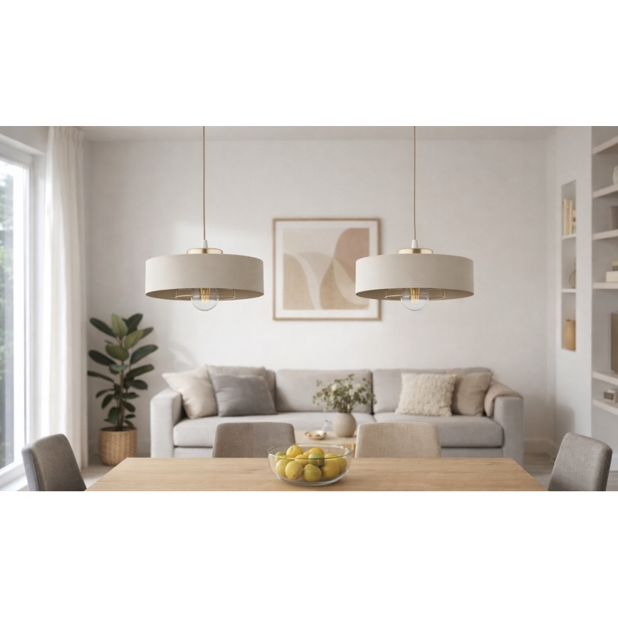 Brilagi - Suspension sur câble 1xE27/60W/230V Ø 30 cm beige/doré