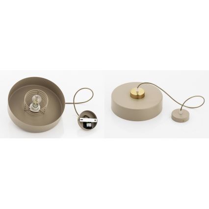 Brilagi - Suspension sur câble 1xE27/60W/230V Ø 30 cm beige/doré