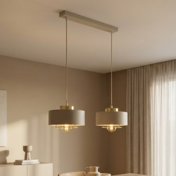 Brilagi - Suspension sur câble 2xE27/60W/230V beige/doré