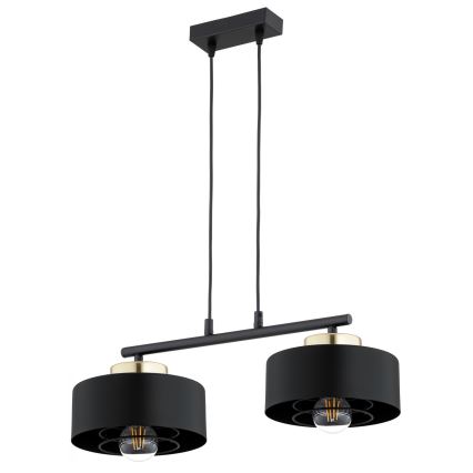 Brilagi - Suspension sur câble 2xE27/60W/230V noir/doré
