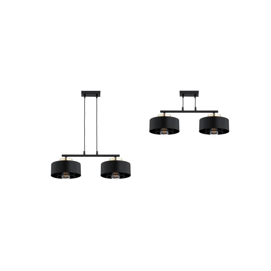 Brilagi - Suspension sur câble 2xE27/60W/230V noir/doré