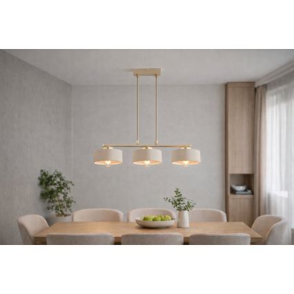 Brilagi - Suspension sur câble 3xE27/60W/230V beige/doré
