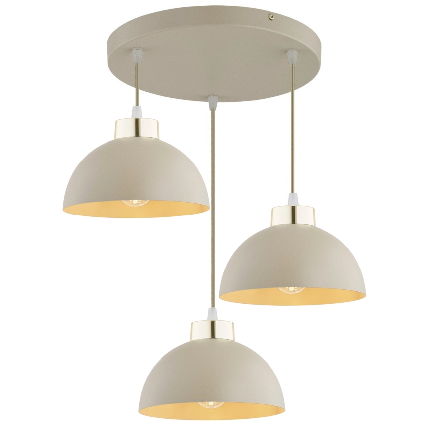 Brilagi - Suspension sur câble 3xE27/60W/230V beige/doré