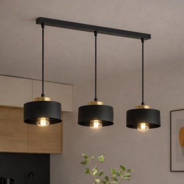 Brilagi - Suspension sur câble 3xE27/60W/230V noir/doré