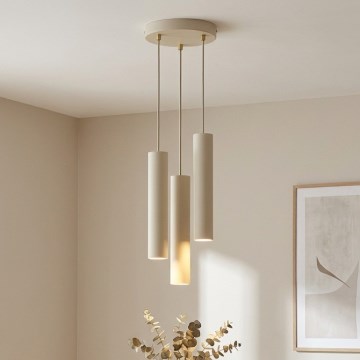 Brilagi - Suspension sur câble 3xGU10/15W/230V beige/doré