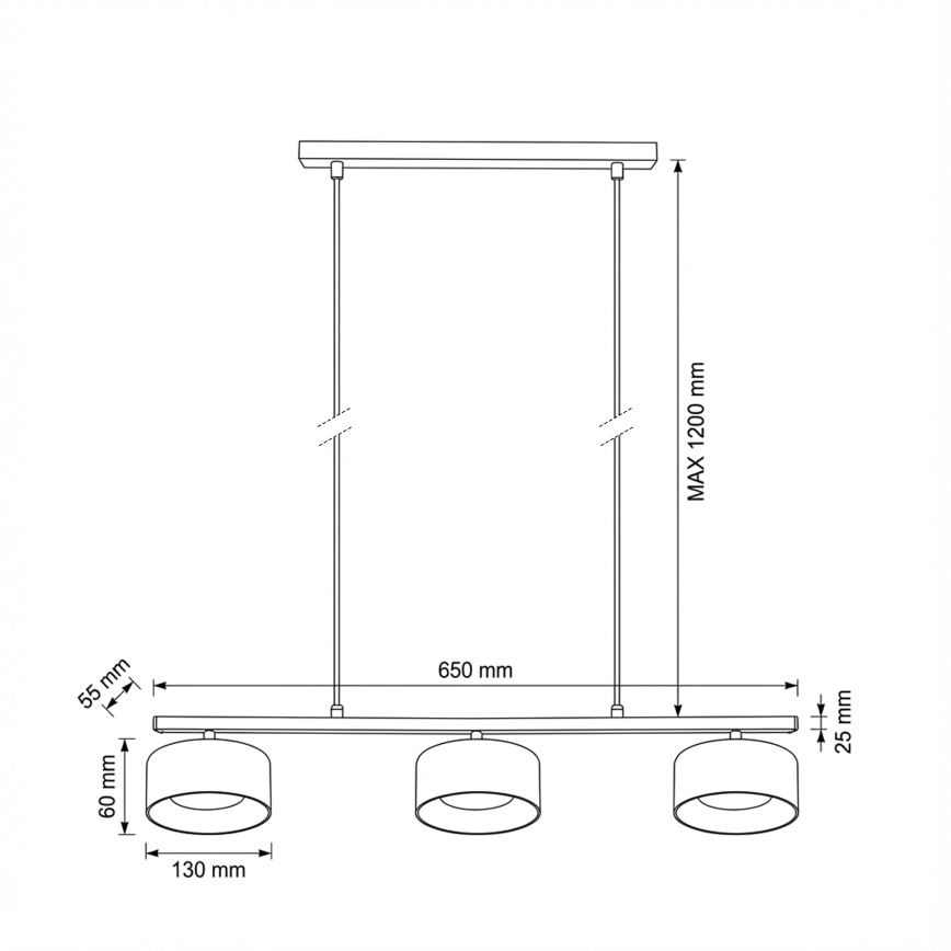 Brilagi - Suspension sur câble AURA LUX 3xGX53/30W/230V noir/fumé