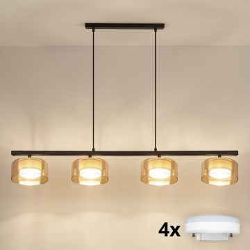 Brilagi - Suspension sur câble AURA LUX 4xGX53/30W/230V noir/or