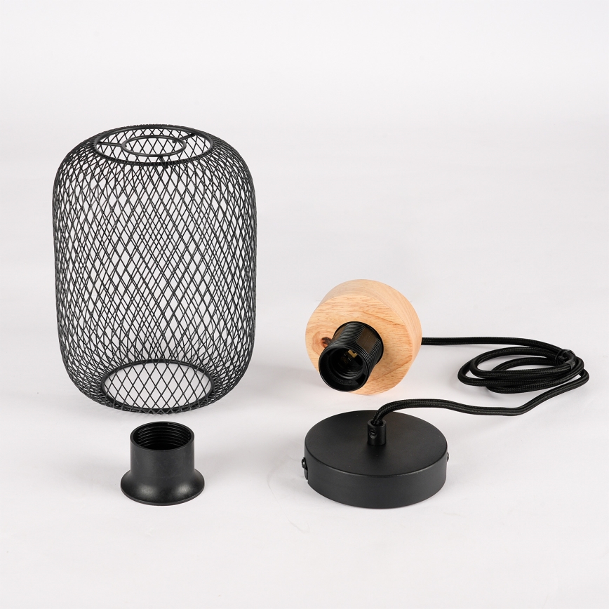 Brilagi - Suspension sur câble BASKLITE 1xE27/15W/230V bois d'hévéa/noir