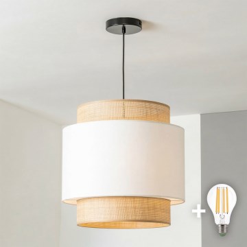 Brilagi - Suspension sur câble CERIA 1xE27/40W/230V Ø 30 cm noir/beige/blanc