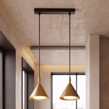 Brilagi - Suspension sur câble CONE DOUBLE 2xGX53/15W/230V dorée