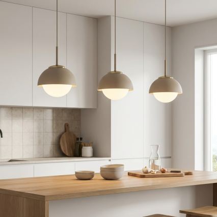 Brilagi - Suspension sur câble COSMO 1xE27/60W/230V, Ø 18 cm, beige/doré