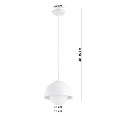 BRILAGI - Suspension sur câble COSMO 1xE27/60W/230V Ø 18 cm blanche