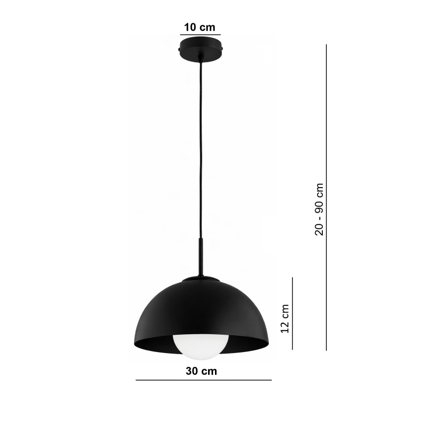 BRILAGI - Suspension sur câble COSMO 1xE27/60W/230V Ø 30 cm noire