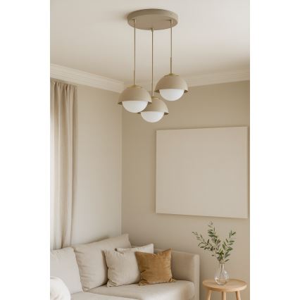 Brilagi - Suspension sur câble COSMO 3xE27/60W/230V beige/doré