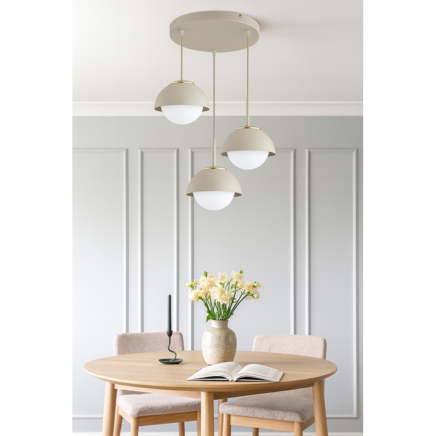 Brilagi - Suspension sur câble COSMO 3xE27/60W/230V beige/doré