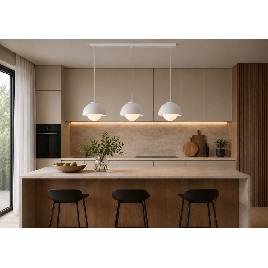 BRILAGI - Suspension sur câble COSMO 3xE27/60W/230V blanc/doré
