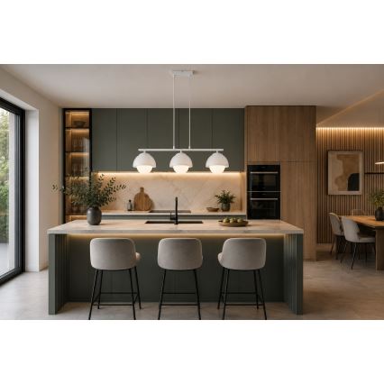 BRILAGI - Suspension sur câble COSMO 3xE27/60W/230V blanche