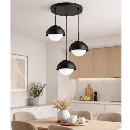 BRILAGI - Suspension sur câble COSMO 3xE27/60W/230V noire