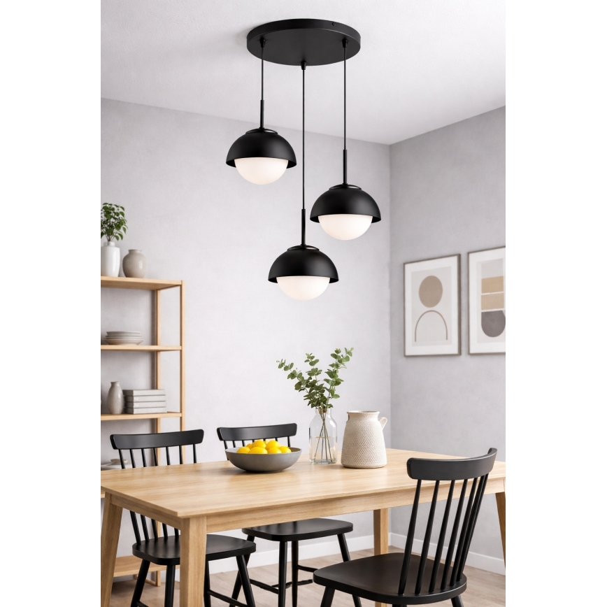BRILAGI - Suspension sur câble COSMO 3xE27/60W/230V noire