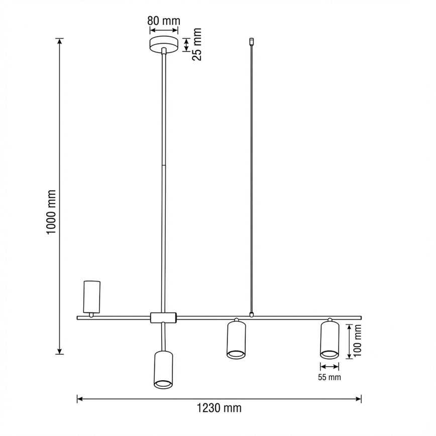 Brilagi - Suspension sur câble CRANE 4xGU10/30W/230V beige