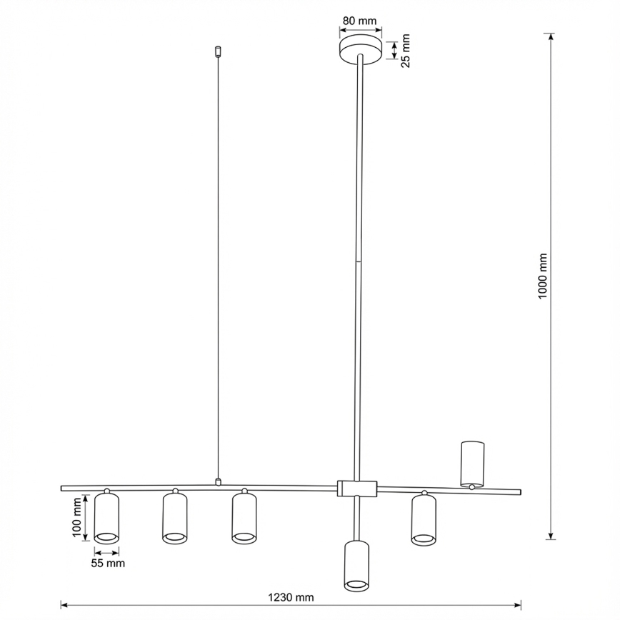 Brilagi - Suspension sur câble CRANE 6xGU10/30W/230V blanche