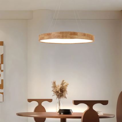 Brilagi - Suspension LED sur câble FALCON WOOD MODERN LED/60W/230V 3000/4000/6000K Ø 80 cm bois