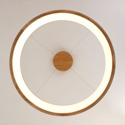 Brilagi - Suspension LED sur câble FALCON WOOD MODERN LED/60W/230V 3000/4000/6000K Ø 80 cm bois