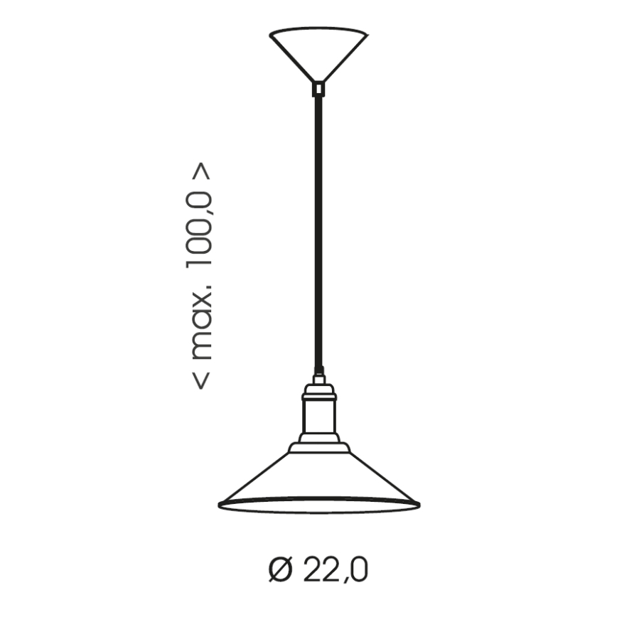 Brilagi - Suspension sur câble FORGE 1xE27/60W/230V diam. 22 cm marron
