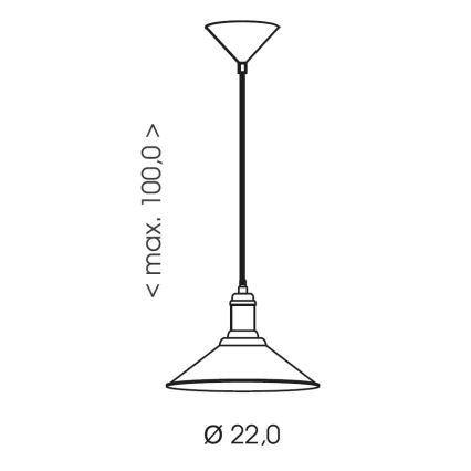 Brilagi - Suspension sur câble FORGE 1xE27/60W/230V Ø 22 cm noire