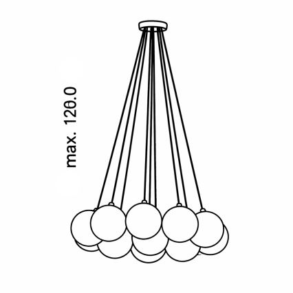 Brilagi - Suspension sur câble GLOBE 15xE14/15W/230V blanche