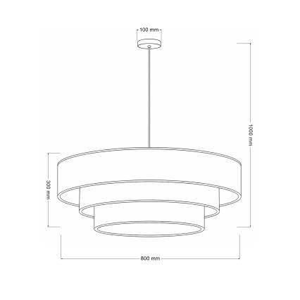 Brilagi - Suspension sur câble LUNETA 3xE27/60W/230V Ø 80 cm crème/doré