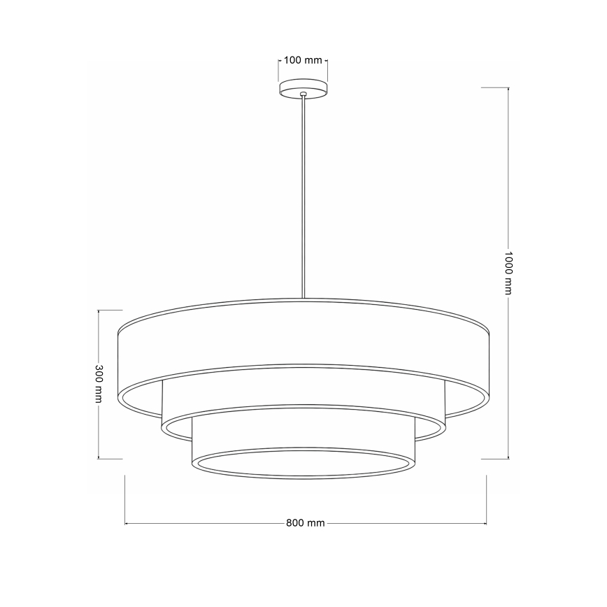 Brilagi - Suspension sur câble LUNETA 3xE27/60W/230V Ø 80 cm gris/crème/blanc