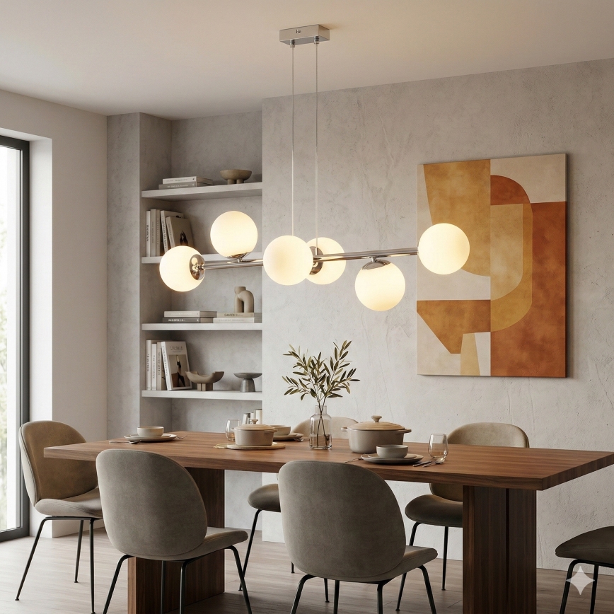 Brilagi - Suspension sur câble MALONY 6xE14/20W/230V chrome brillant